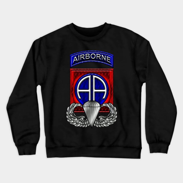 82nd Airborne Div Parachutist Wings and Patch - Veterans Day Gift Crewneck Sweatshirt by floridadori